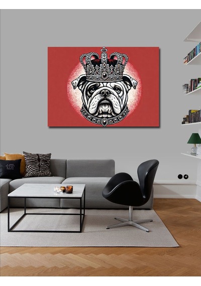 Kanvas Tablo Kraliyet Bulldog Portresi 100cmx140cm