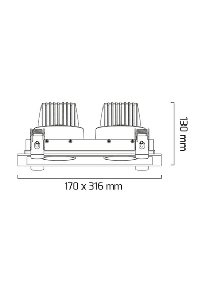 Goya Gy-3042-30 2X28W Cob Ledli Mağaza Armatürü Siyah Kasa Beyaz Siyah
