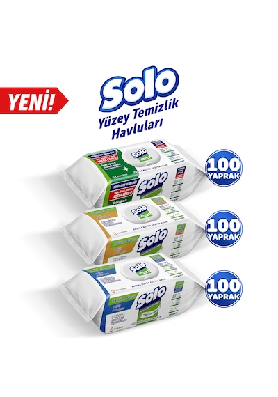 Solo Yüzey Temizleme Havlusu Karma 3 x 100'lü