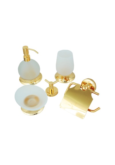 Fkn Altın Buzlu Camlı Tombik Sıvı Sabunluk