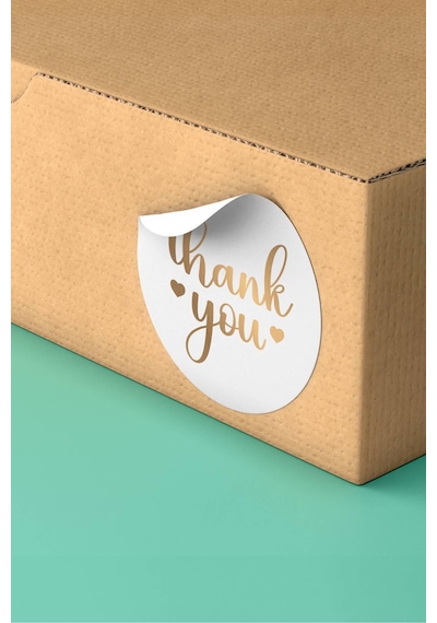 Thank You Altın Yaldızlı Sticker 3x3cm St2279 Çok Renkli
