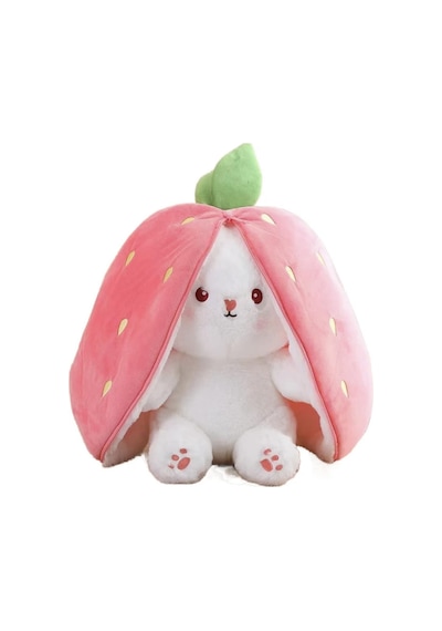 Peluş Tavşan Fermuarlı Çilek Tavşan Peluş