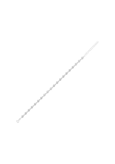 Gümüş Beyaz Taşlı Su Yolu Zincir Bileklik G245bl Altınsepeti