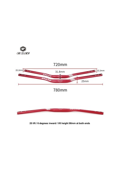 Enlee Riser Açılı 9mm Gidon Siyah 31.8mm