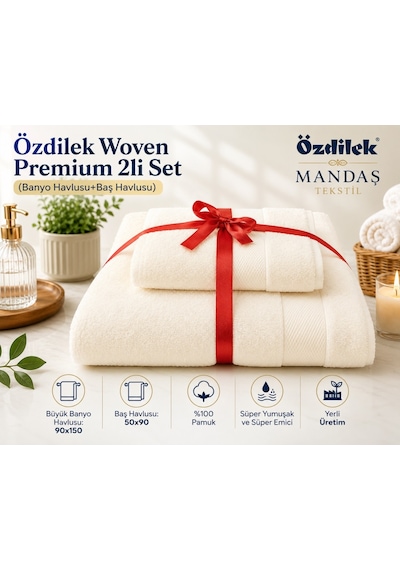 Özdilek-woven Krem-kişisel Havlu Seti Süper Yumuşak 90x150+50x90
