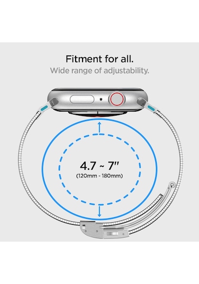 Spigen Watch 42/41mm Seri 11/10/9/8/7 İle Uyumlu Kordon Band Sleek Link İnce Baklalı Çelik Güm Sku: Smg8690010101259
