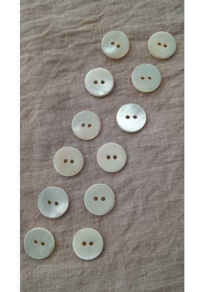 Doğal Trokas Hakiki İnci Midye Kabugu Düğme -17 Mm 12 Adet