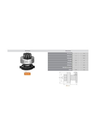 Zen 0938 10 Dıs Ford Focus-fıesta 1.4-1.6-mondeo-c-max 1.6-volvo S40-v50 1.6 Umd-5718-1006209629-1006209929 -
