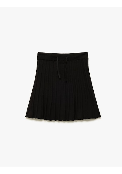 Koton Pamuklu Beli Lastikli Piliseli Basic Etek Siyah 5skg90022ht Siyah