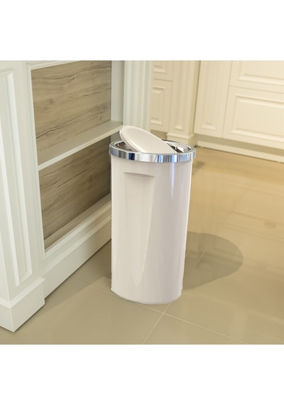 Primanova Lenox Plastik Bej Çöp Kovası 35 Litre Döner Kapaklı Bej