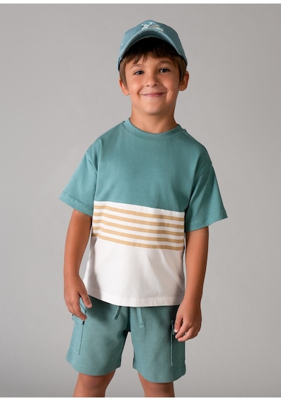 Mayoral Erkek Çocuk İki Tshirtlü Şort Takım Yeşil