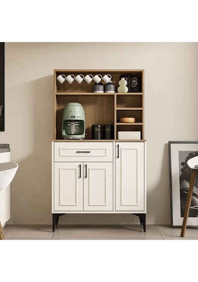 MEZZA 5250 MIVA 90cm Kahve Köşesi (Çıtalı) Çok Amaçlı Dolap Kiler Mutfak Dolabı Sepet Beyaz MEZZA 5250 MIVA 90cm Kahve Köşesi (Çıtalı) Çok Amaçlı Dolap Kiler Mutfak Dolabı Sepet Beyaz