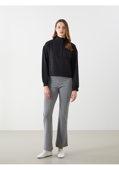Lcwaıkıkı Classic Siyah Dik Yaka Kadın Sweatshirt