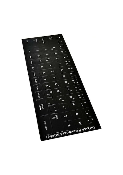 F Klavye Sticker Türkçe Klavye Yapışkan Harf Dizilimi Siyah, Standart, Drwlfskt, Siyah, Erkek