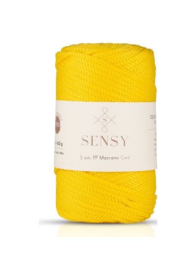 5 Mm - 400 Gr Polyester Makrome Ipi Sarı 95 M Polyester Makrome Ip Supla Ip Ve Çanta Ipliği