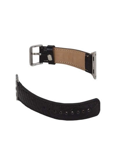 Bouletta Apple Watch Uyumlu Deri Kordon 42-44-45Mm Kroko Siyah
