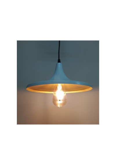 S Retro Rustik Metal Sarkıt Avize Beyaz Içi Sarı Metal Sarkıt 27 Cm En Siyah