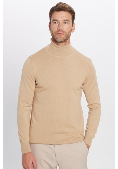 Tudors Erkek Slim Fit Dar Kesim Tam Boğazlı Yaka Düz Yün Taş Triko Kazak-25728 Taş - Ekru Tudors Erkek Slim Fit Dar Kesim Tam Boğazlı Yaka Düz Yün Taş Triko Kazak-25728 Taş - Ekru