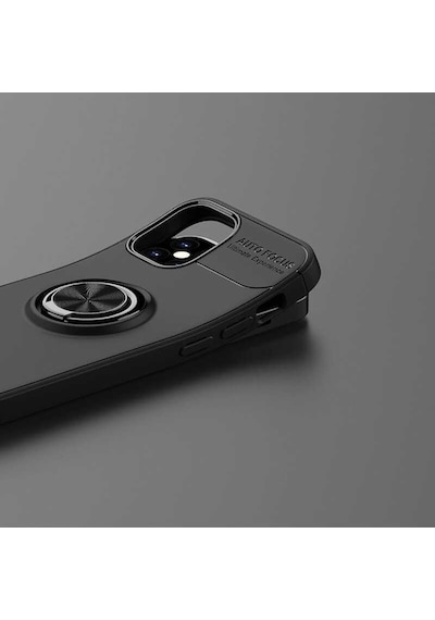 Apple Uyumlu iPhone 12 Mini Kılıf Yüzüklü Magnetli Ravel Case