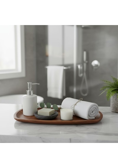 Akasya Ağacı Kayık Sunum Tepsisi 33x20 Cm Ahşap Servis Ve Kahve Tepsisi Peynir, Şarküteri Ve Dekoratif Banyo/masaüstü Organizeri Çok Renkli