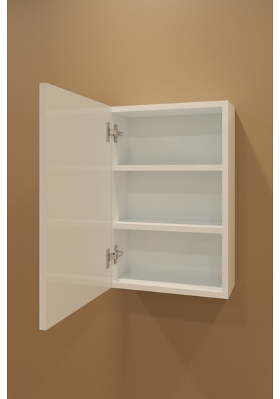 Tek Kapaklı Aynalı Beyaz 60 Cm Banyo Dolabı