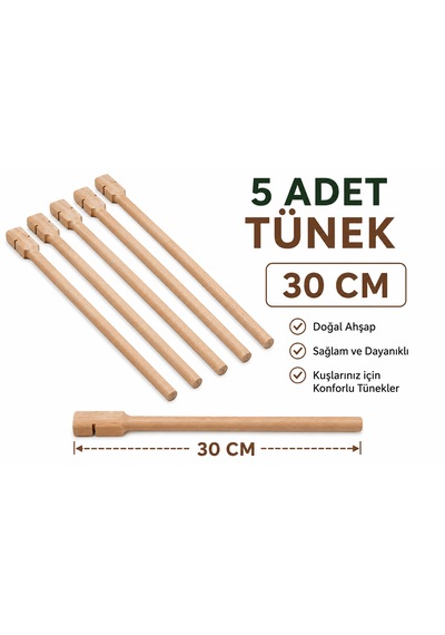 Tahta Tünek Yuvarlak 30 Cm 5 Adet