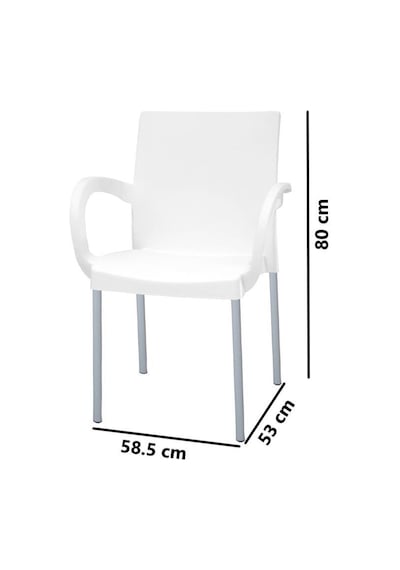 Omnipazar Mt-cf880 Mare Plastik Bahçe Balkon Koltuk Sandalye 4'lü Set Beyaz