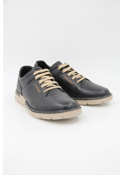 Freefoot 221979 Erkek Casual Ayakkabı - Siyah Deri Siyah
