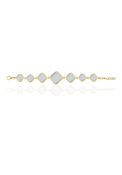 Kadir Jewellery 22 Ayar Altın Kaplama Zirkon Taşlı Ayarlanabilir Zincir Bileklik Kırmızı