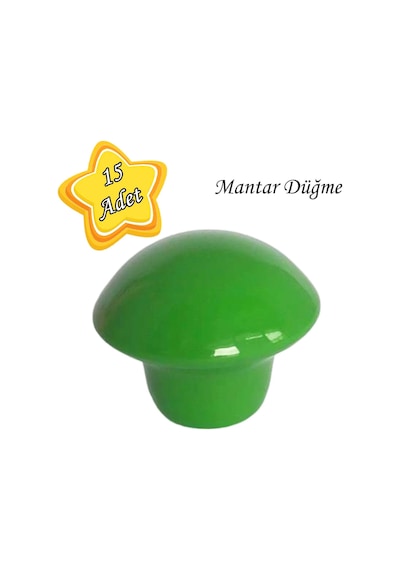15 Adet Yeşil Mantar Düğme Kulp Çocuk Bebek Mobilya Çekmece Dolap Kapak Kulbu Metal Kulp Aksesuarları Vidalı