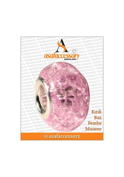 Kırık Buz Murano Pembe Gümüş Kaplama