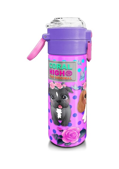 Coral High Kids Pembe Köpek Desenli Pipetli Ve Direkt İçim Çelik Termos 500 Ml 31951 Pembe - Altın