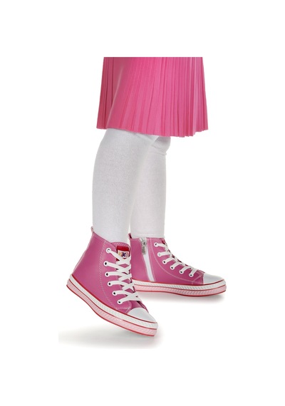Kiko Kids Pant Günlük Bağcıklı Fermuarlı Kız Bebek Spor Ayakkabı Fuşya Fuşya