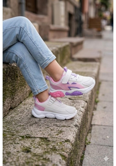 Fort Rory Cool Anatomik Rahat Sneaker Kız Çocuk Ayakkabı Beyaz-pudra