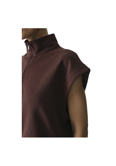 Penti Kahverengi Yarım Fermuarlı Kısa Kollu Pamuklu Sweatshirt