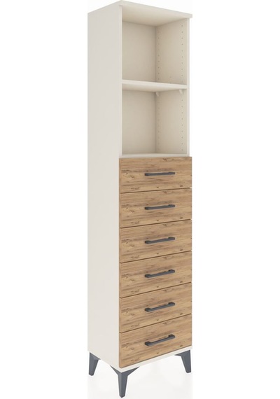 Arges Dolap 2 Raflı 6 Çekmeceli 44x30x182 Aytaşı-çam Aytaşı