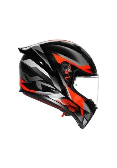 Agv Kask K1 S Fastlap Black Grey Red Kapalı Kask Renkli
