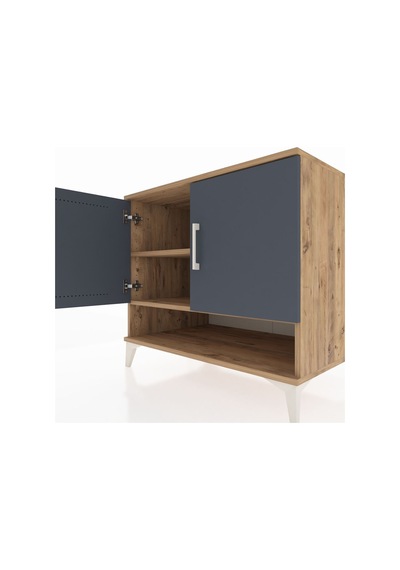Kronos Şifonyer 2 Raflı 2 Kapaklı 88x59x80 Çam-antrasit Çam