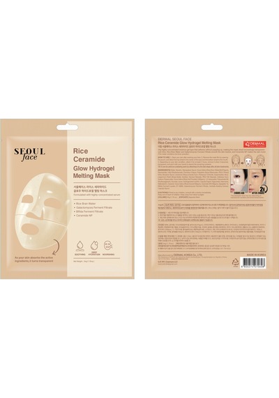 Dermal Seoul Face Pirinç Seramid Hidrojel Nemlendrici Eriyen Kore Maskesi 34 Gr