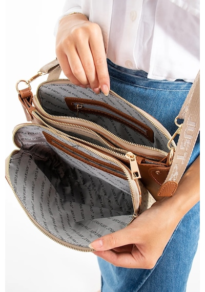Just Polo Kadın 5 Bölmeli Büyük Boy Çapraz Omuz Çantası 232044mh Kum - Taba 39738239