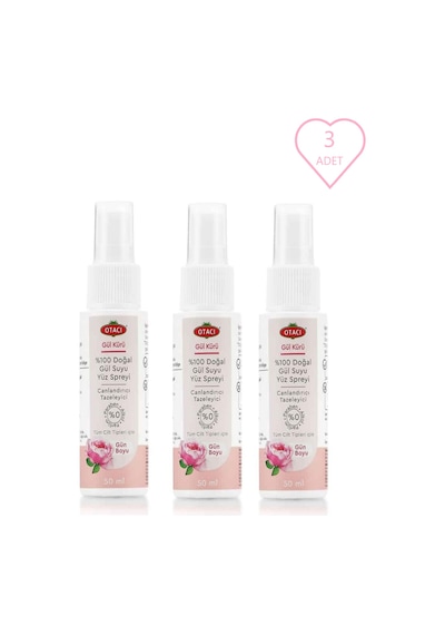 Otacı Gül Kürü Gül Suyu Yüz Spreyi 50 Ml X 3 Adet