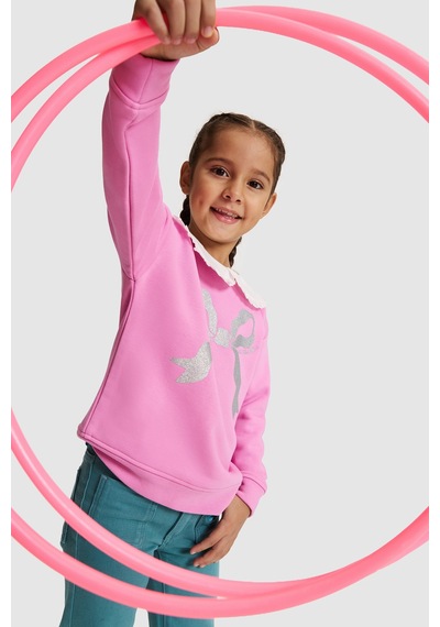 U.S. Polo Assn. Kız Çocuk Pembe Bebek Yaka Comfort Fit Gümüş Parıltılı Kurdele Desenli Sweatshirt 50329989-vr167 Koyu Pembe U.S. Polo Assn. Kız Çocuk Pembe Bebek Yaka Comfort Fit Gümüş Parıltılı Kurdele Desenli Sweatshirt 50329989-vr167 Koyu Pembe
