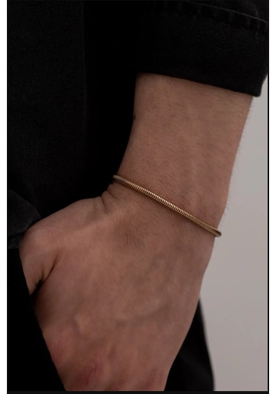 Osmanlı Gümüş Sarp Model Unisex Çelik Bileklik Rose Gold