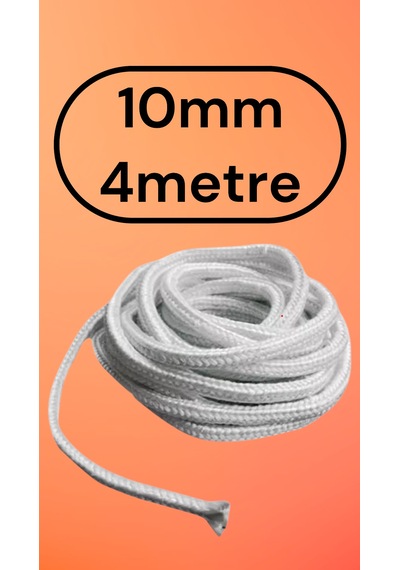 Cam Elyaf/ Fiberglass/ Isıya Dayanıklı Fitil 4 Metre 10mm Soba-şomine Fitili