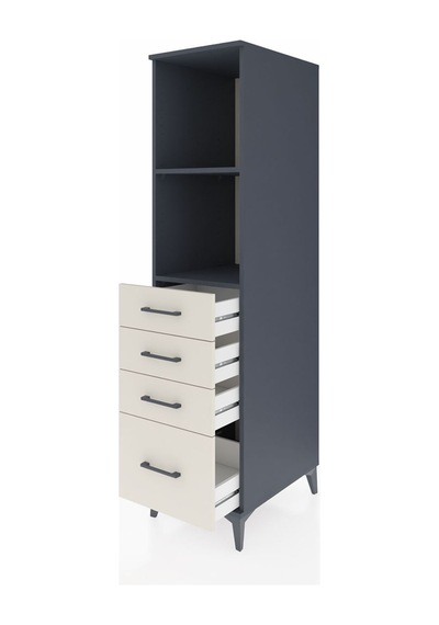 Kronos Dolap 2 Raflı 4 Çekmeceli 44x59x182 Antrasit-aytaşı Antrasit