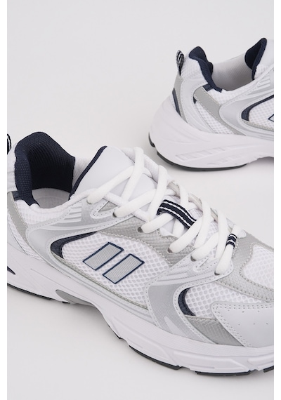 Muggo Shift Kadın Kalın Taban Bağcıklı Günlük Sneaker Spor Ayakkabı Beyaz