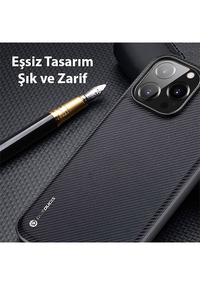 Dux Ducis Fino Serisi Apple Uyumlu iPhone 14 Pro Premium Dokuma Silikon Kilif 561082413