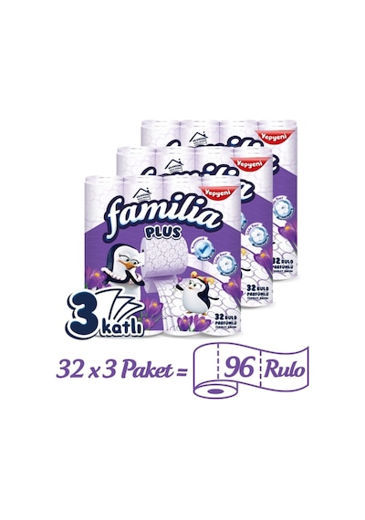 Tuvalet Kağıdı Plus Sihirli Çiçek 3 Kat 32x3:96 Rulo