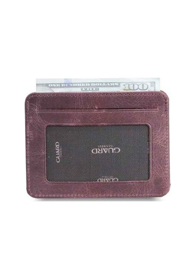 Guard Dikey Crazy Bordo Hakiki Deri Kartlık Erkek / Kadın P5171 Bordo