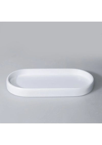 By Selim Natural Beyaz 5 Parça Polyester Banyo Seti Beyaz